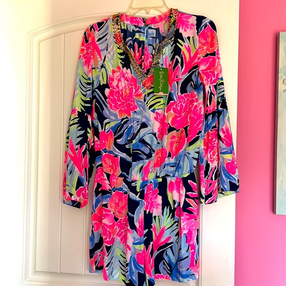 Lilly Pulitzer Arielle Romper Tropicolada S NEW NWT Silky Soft Shorts - Picture 3 of 5